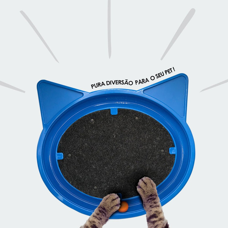 Arranhador para Gatos com Bolinha Interativa Antistress  - Azul (0829)